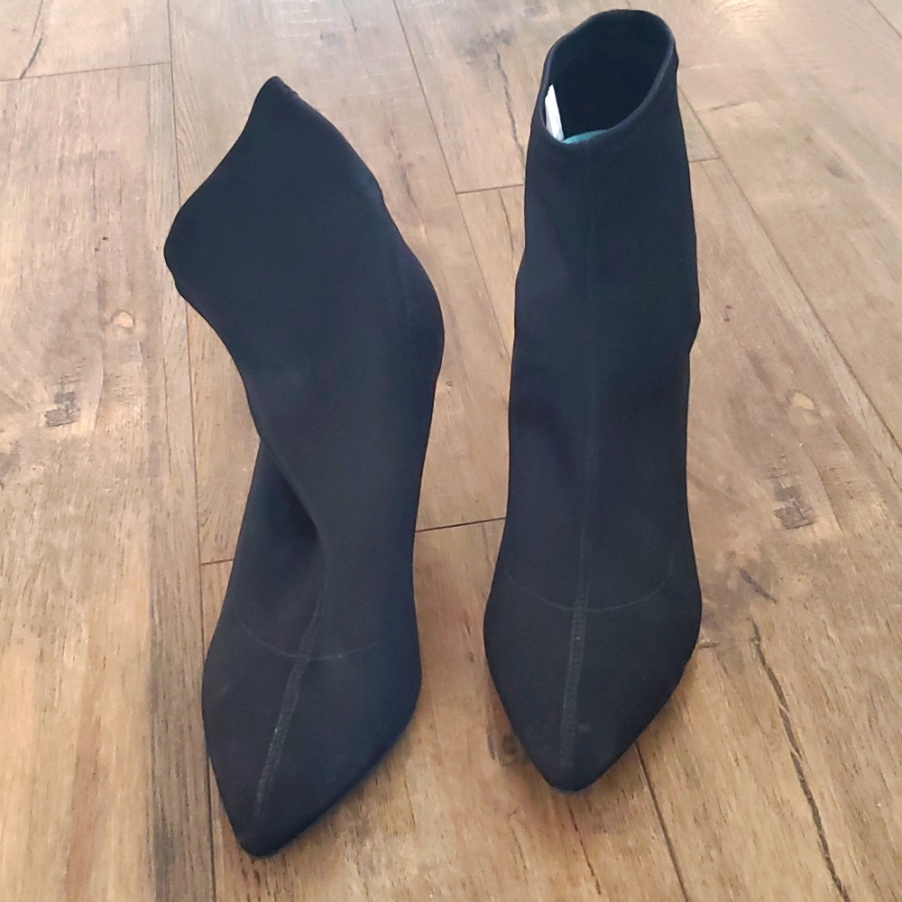 Black sexy stretch ankle boots